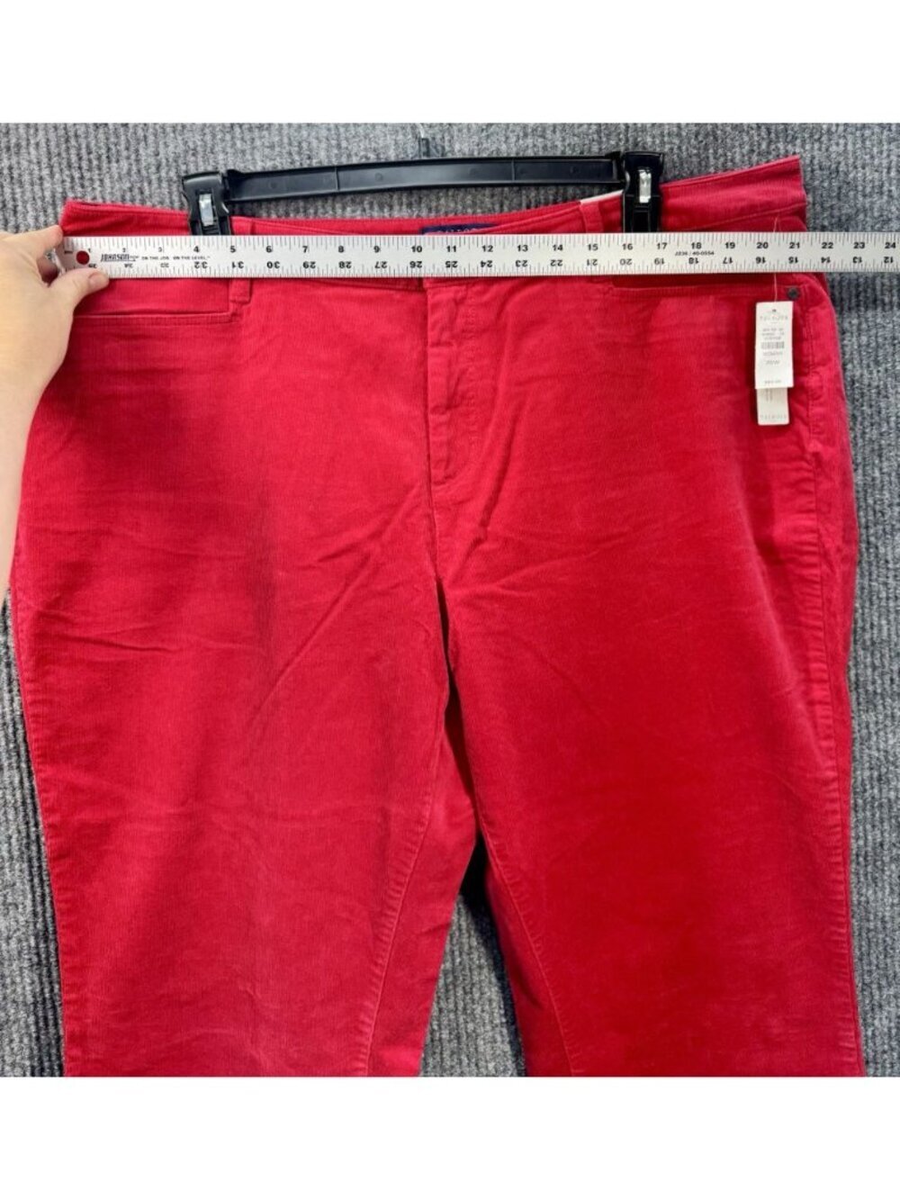 Talbots Pants 20W Simply Flattering 5 Pocket Corduroy Straight Red Slimming NEW - Picture 7 of 11